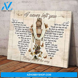 Custom Canvas Personalized Memorial Canvas, I Never Left You Butterfly Canvas, Cross Wood, Jesus, Christian