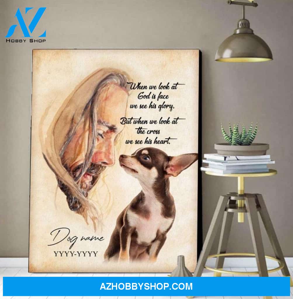 Custom Canvas Personalized Memorial Pet Wall Art Canvas, Jesus God Hug A Dog, Jesus Canvas 2