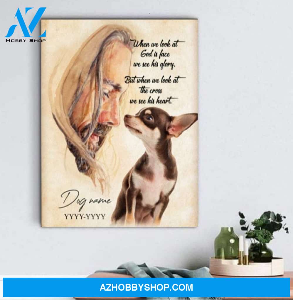 Custom Canvas Personalized Memorial Pet Wall Art Canvas, Jesus God Hug A Dog, Jesus Canvas 2