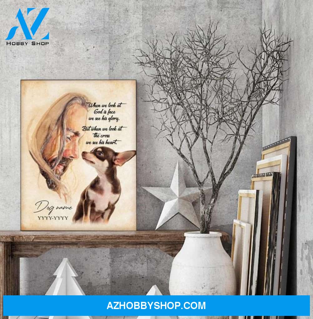 Custom Canvas Personalized Memorial Pet Wall Art Canvas, Jesus God Hug A Dog, Jesus Canvas 2