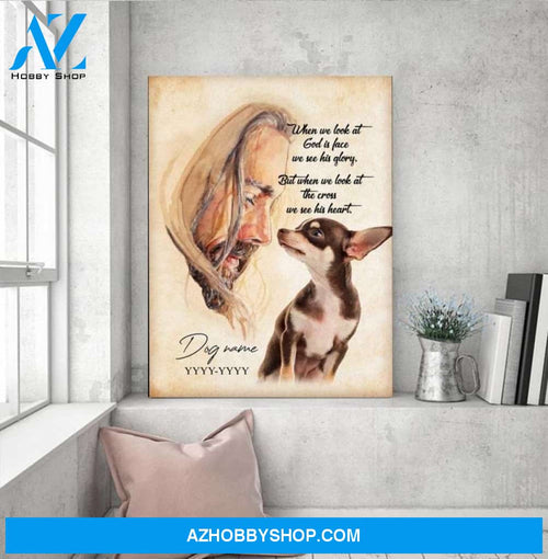 Custom Canvas Personalized Memorial Pet Wall Art Canvas, Jesus God Hug A Dog, Jesus Canvas 2