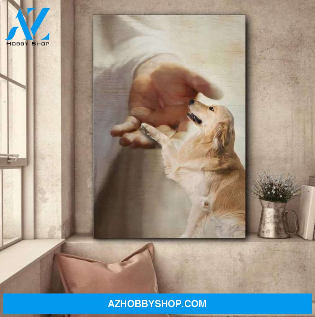 Custom Canvas Personalized Memorial Pet Wall Art Canvas, Jesus God Hug a Dog, Commemorate the loss of beloved pets with beautiful pet memorial