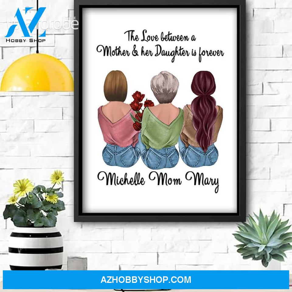 Custom Canvas Personalized Name The Love Between Mom And Daughter - Gift For Mothers Day - Matte Canvas