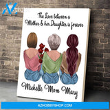 Custom Canvas Personalized Name The Love Between Mom And Daughter - Gift For Mothers Day - Matte Canvas