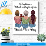 Custom Canvas Personalized Name The Love Between Mom And Daughter - Gift For Mothers Day - Matte Canvas