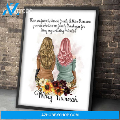 Custom Canvas Personalized Name There Are Friends Who Become Family - Matte Canvas