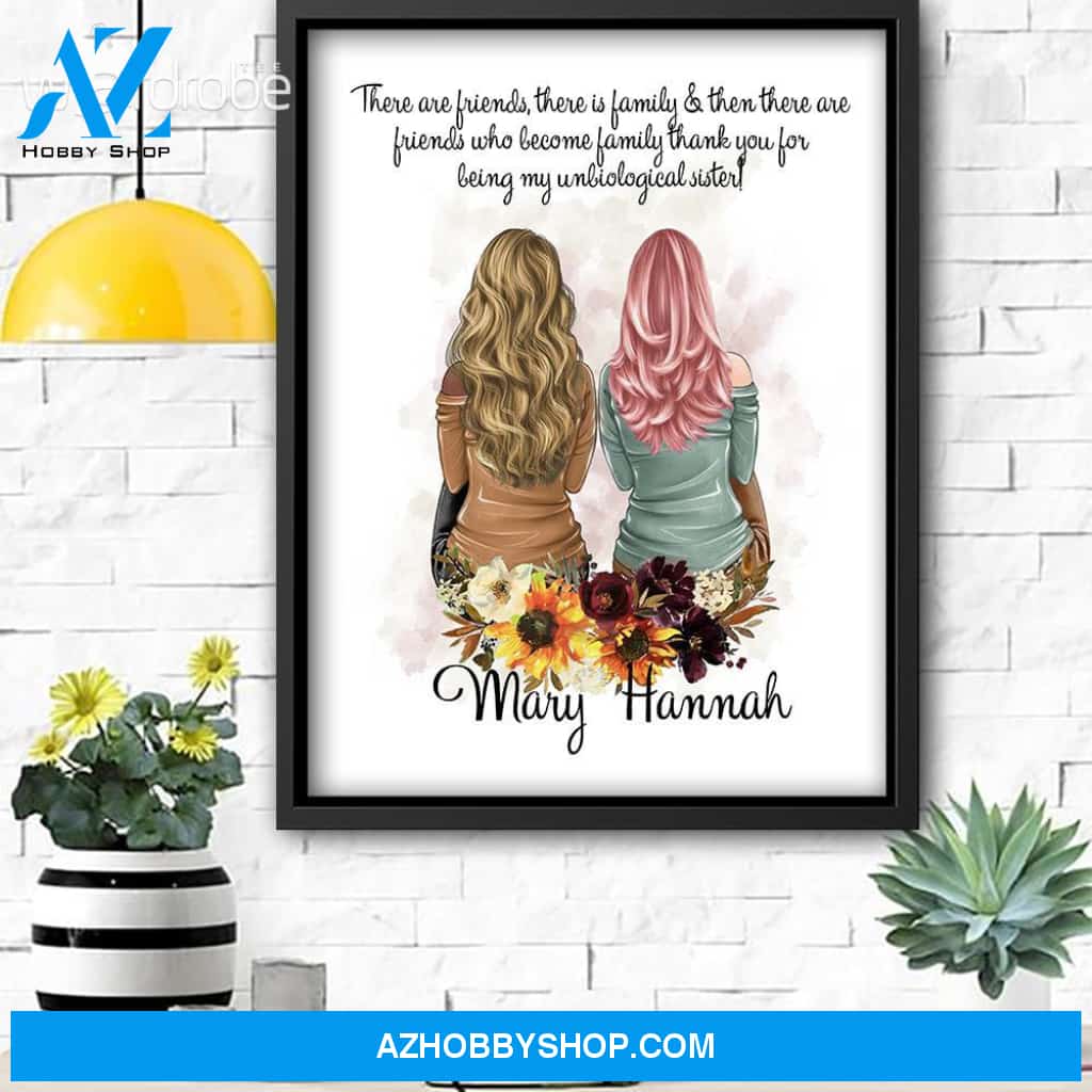 Custom Canvas Personalized Name There Are Friends Who Become Family - Matte Canvas
