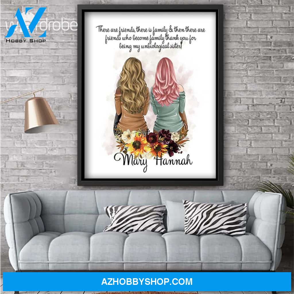 Custom Canvas Personalized Name There Are Friends Who Become Family - Matte Canvas