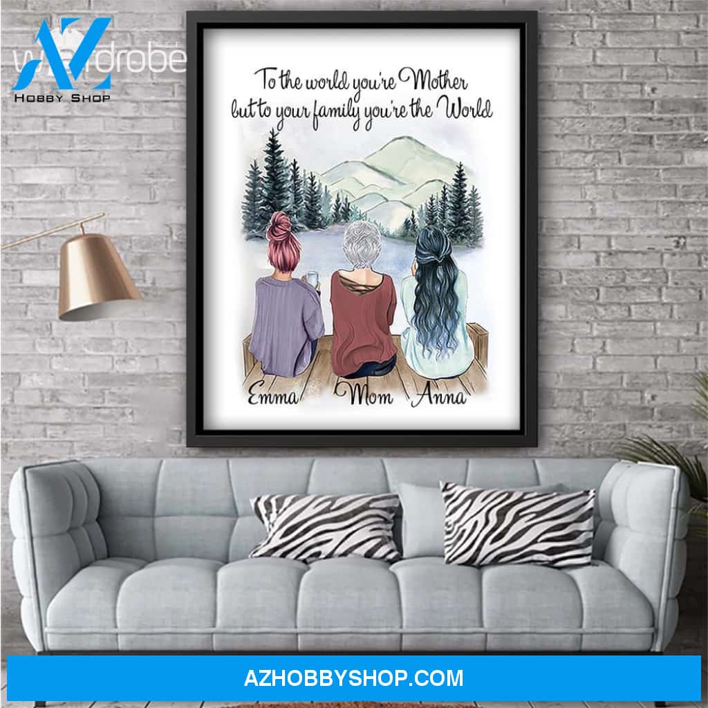 Custom Canvas Personalized Name To The World - Gift For Mothers Day - Matte Canvas