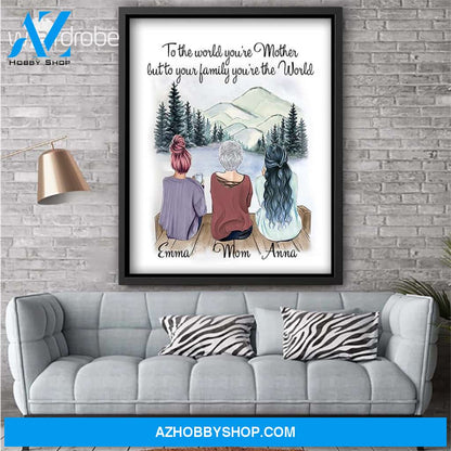 Custom Canvas Personalized Name To The World - Gift For Mothers Day - Matte Canvas