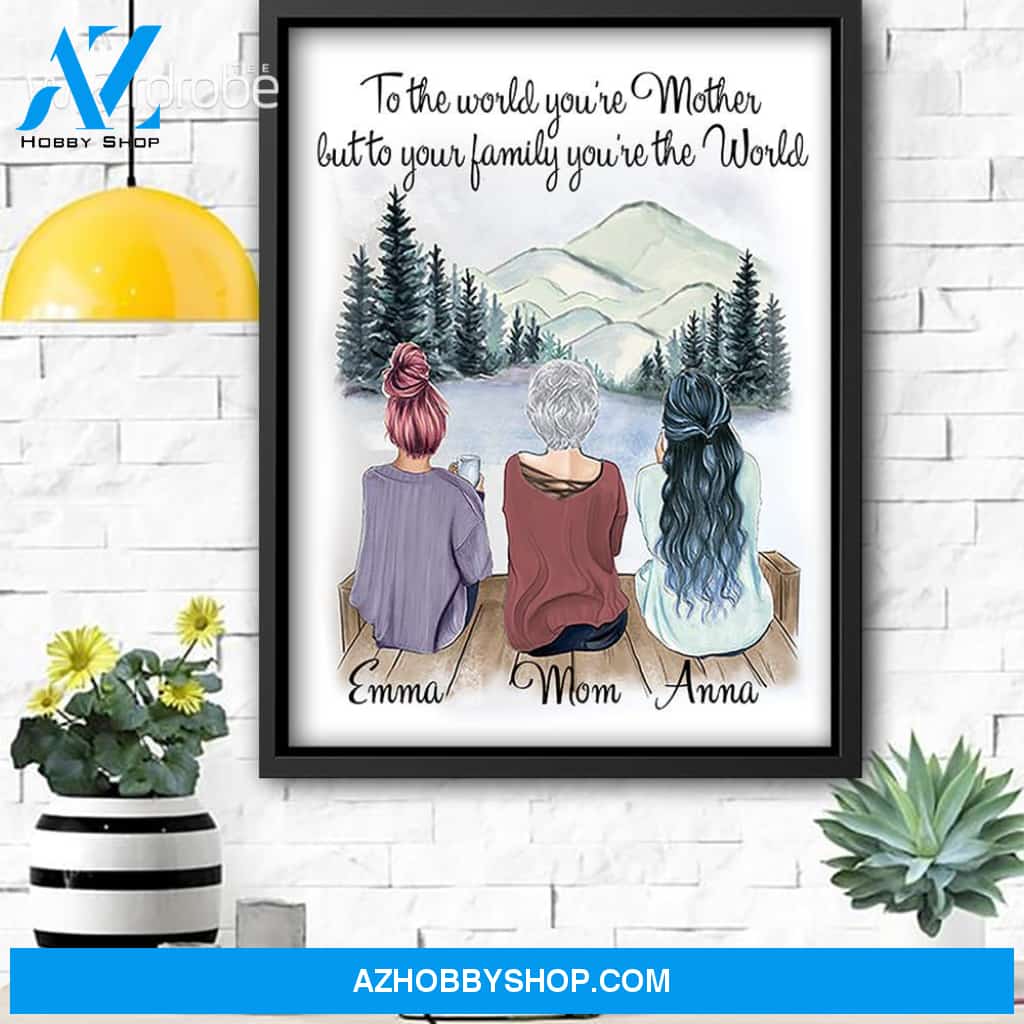 Custom Canvas Personalized Name To The World - Gift For Mothers Day - Matte Canvas