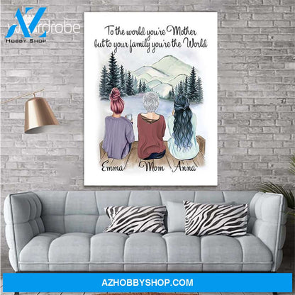 Custom Canvas Personalized Name To The World - Gift For Mothers Day - Matte Canvas