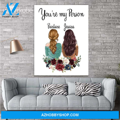 Custom Canvas Personalized Name You're My Person - Gift For Besties - Matte Canvas