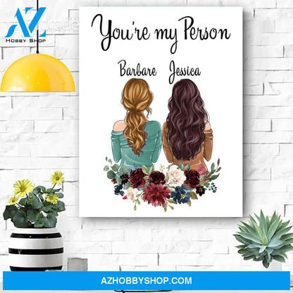 Custom Canvas Personalized Name You're My Person - Gift For Besties - Matte Canvas