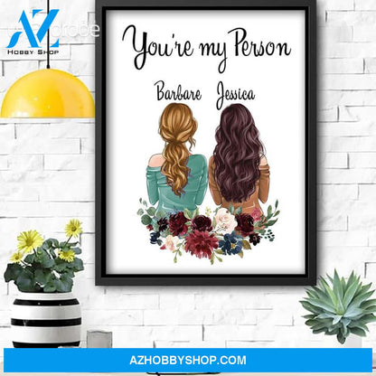Custom Canvas Personalized Name You're My Person - Gift For Besties - Matte Canvas