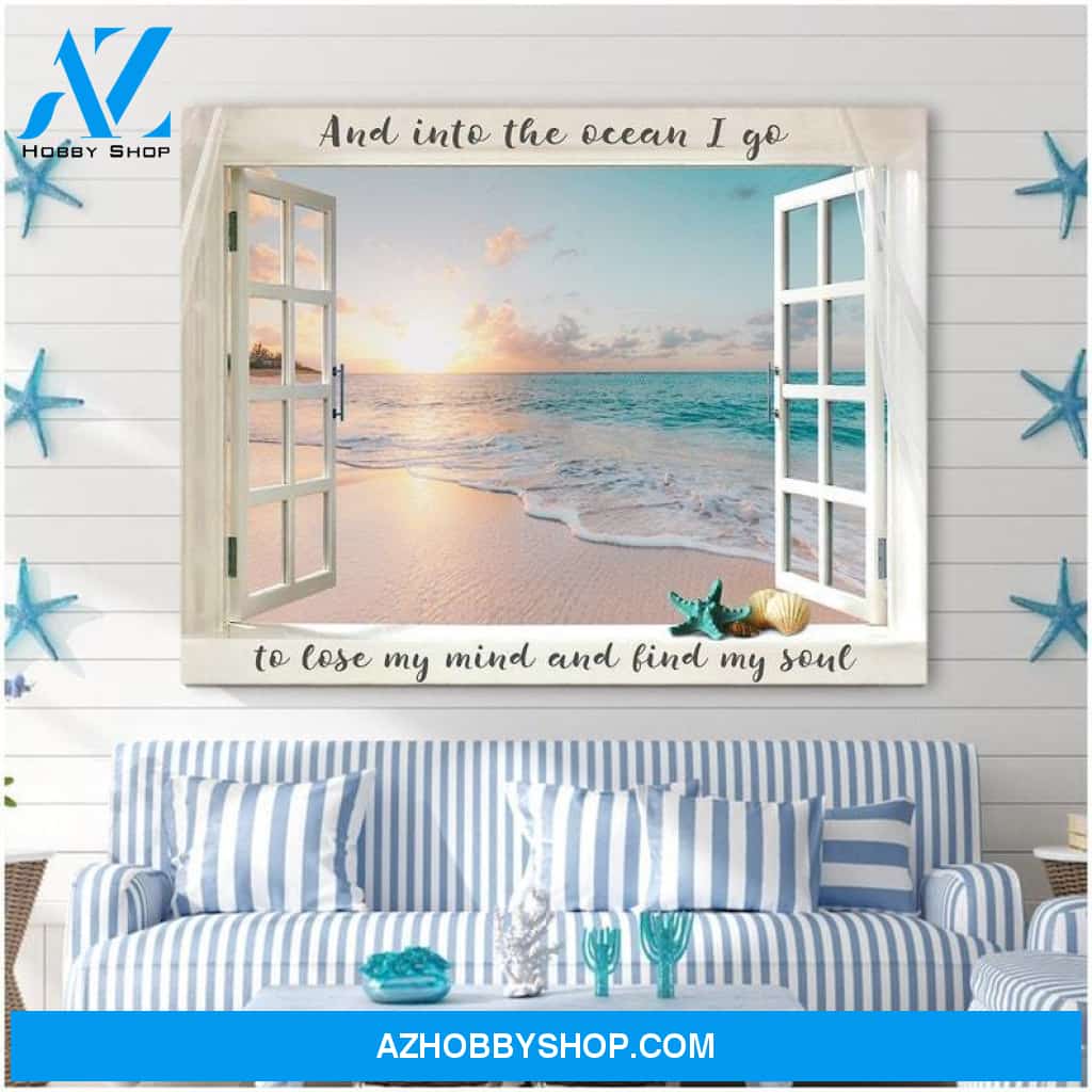 Custom Canvas Printing And Into The Ocean I Go Fake Window