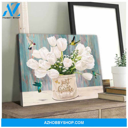 Custom Canvas Printing Hummingbird Canvas Just breathe Canvas