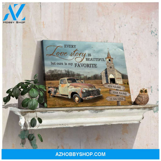 Custom Canvas Prints Anniversary Wedding Gifts Personalized Gifts Every love story is beautiful Farmhouse Ohcanvas