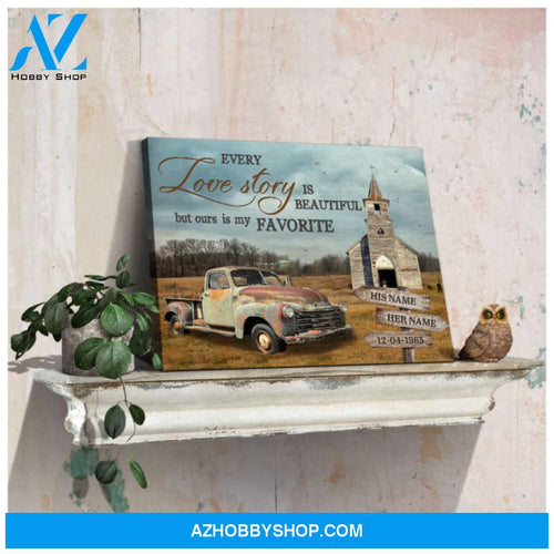 Custom Canvas Prints Anniversary Wedding Gifts Personalized Gifts Every love story is beautiful Farmhouse Ohcanvas
