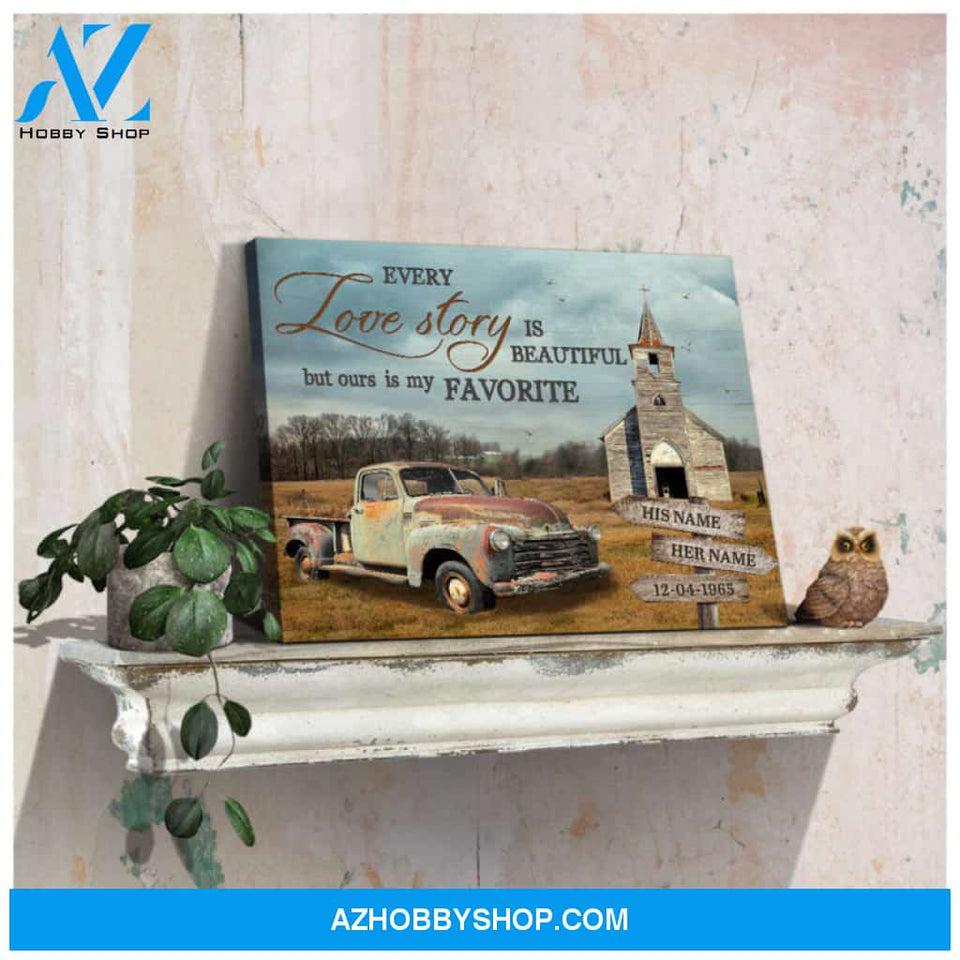 Custom Canvas Prints Anniversary Wedding Gifts Personalized Gifts Every love story is beautiful Farmhouse Ohcanvas