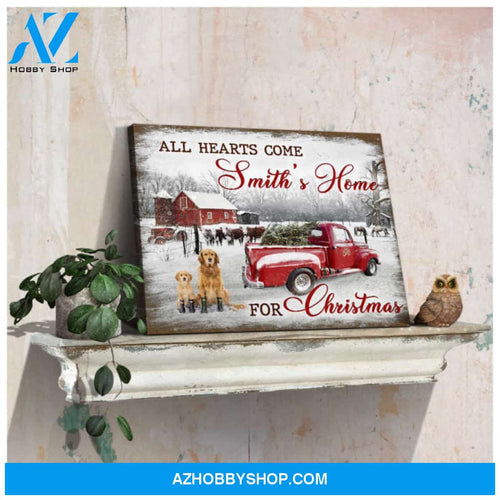 Custom Canvas Prints Christmas Gifts Farmhouse All Hearts Come Home for Christmas Ohcanvas