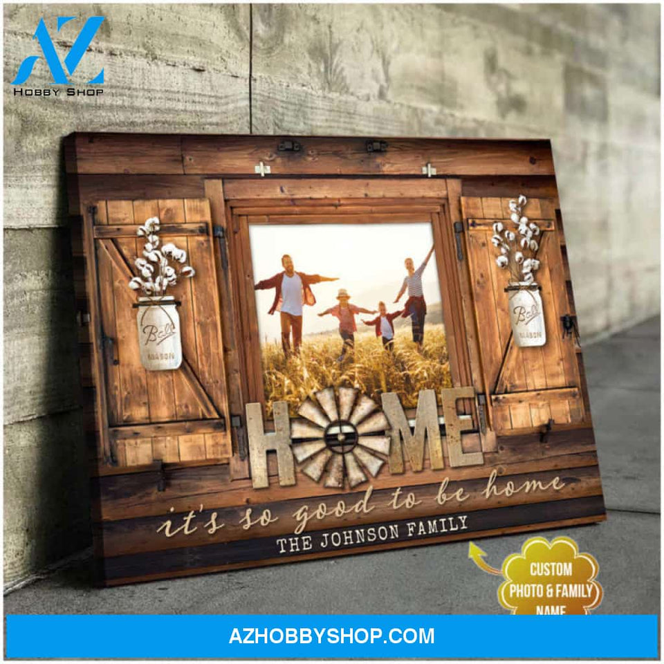 Custom Canvas Prints Family Personalized Photo Gifts Cotton Flowers And Rustic Window Wall Art Decor Ohcanvas