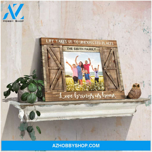 Custom Canvas Prints Family Personalized Photo Gifts Farmhouse Wall Decor Love brings us home Ohcanvas