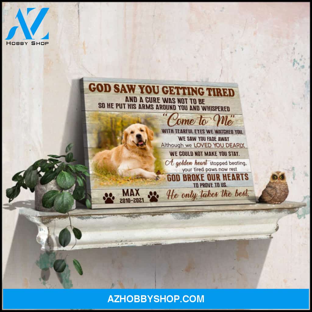 Custom Canvas Prints Memorial Pet Photo God saw you Wall Art Ohcanvas