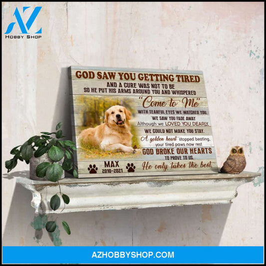 Custom Canvas Prints Memorial Pet Photo God saw you Wall Art Ohcanvas