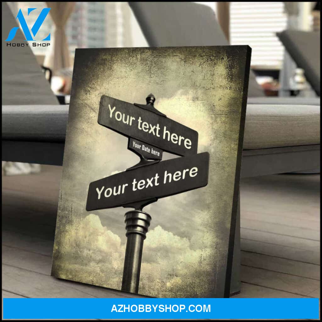 Custom Canvas Prints Personalized Anniversary Gifts Lovers Road Crossing Sign Wall Art Decor Ohcanvas
