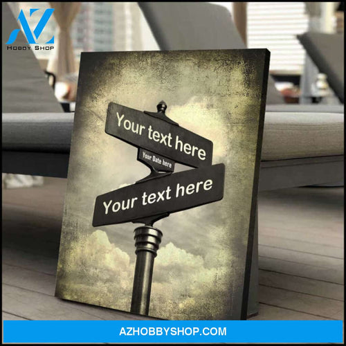 Custom Canvas Prints Personalized Anniversary Gifts Lovers Road Crossing Sign Wall Art Decor Ohcanvas
