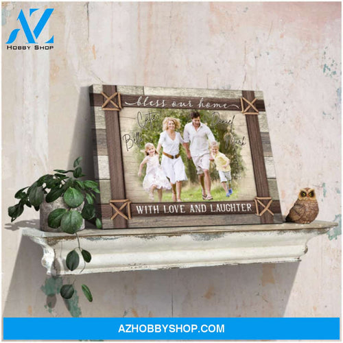 Custom Canvas Prints Personalized Farmhouse Photo Gifts Bless our home with love and laughter Wall Art Decor Ohcanvas