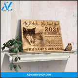 Custom Canvas Prints Personalized Gift For Anniversary He Asked She Said Yes Loving Wolf Couple Calendar Wall Art Decor Ohcanvas