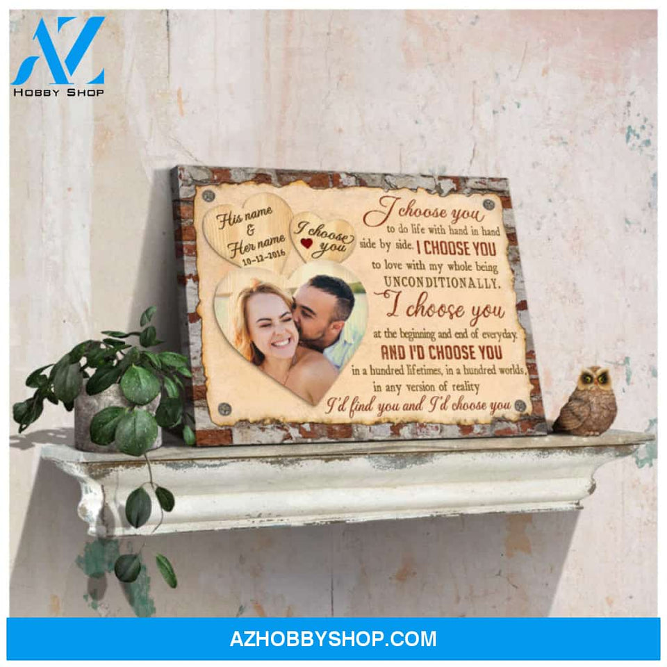 Custom Canvas Prints Personalized Gift Wedding Anniversary Gift Photo Customized I choose you Wall Art Decor Ohcanvas