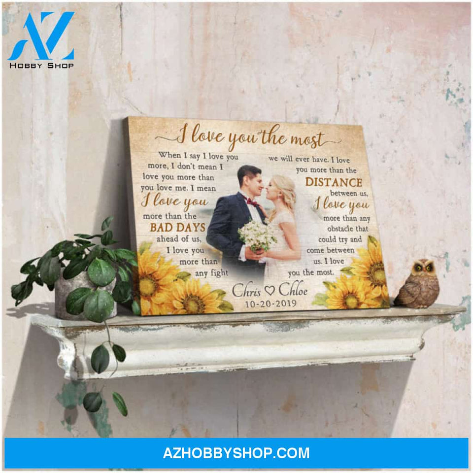 Custom Canvas Prints Personalized Gift Wedding Anniversary Gift Photo Customized I love you the most Wall Art Decor Ohcanvas
