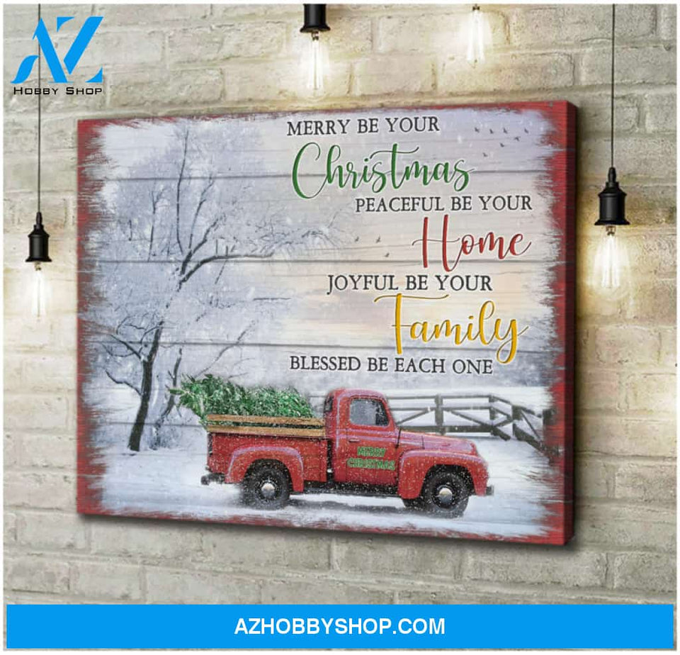Custom Canvas Prints Personalized Gifts Christmas Gifts Pickup Truck Merry Be Your Christmas Wall Art Decor Ohcanvas