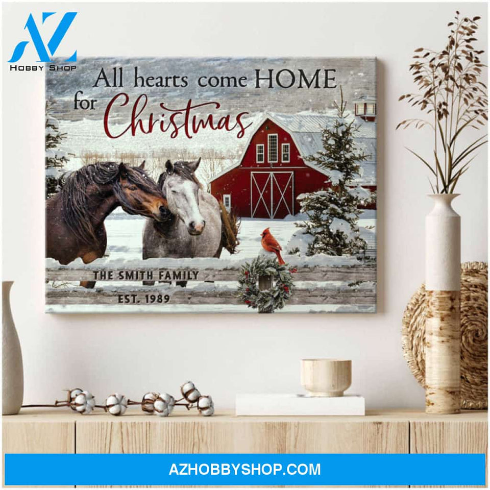 Custom Canvas Prints Personalized Gifts Christmas Wall Decor Beautiful Horse Art And Cardinal Ohcanvas