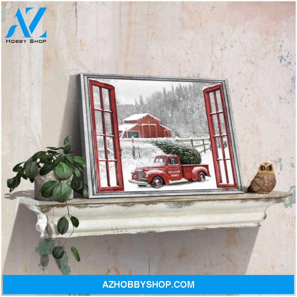 Custom Canvas Prints Personalized Gifts Christmas Wall Decor Beautiful Winter Snow Barn Window Ohcanvas