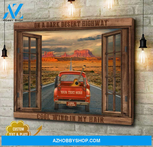 Custom Canvas Prints Personalized Gifts Customize Names Text On A Dark Desert Highway Pickup Truck Wall Art Decor Ohcanvas