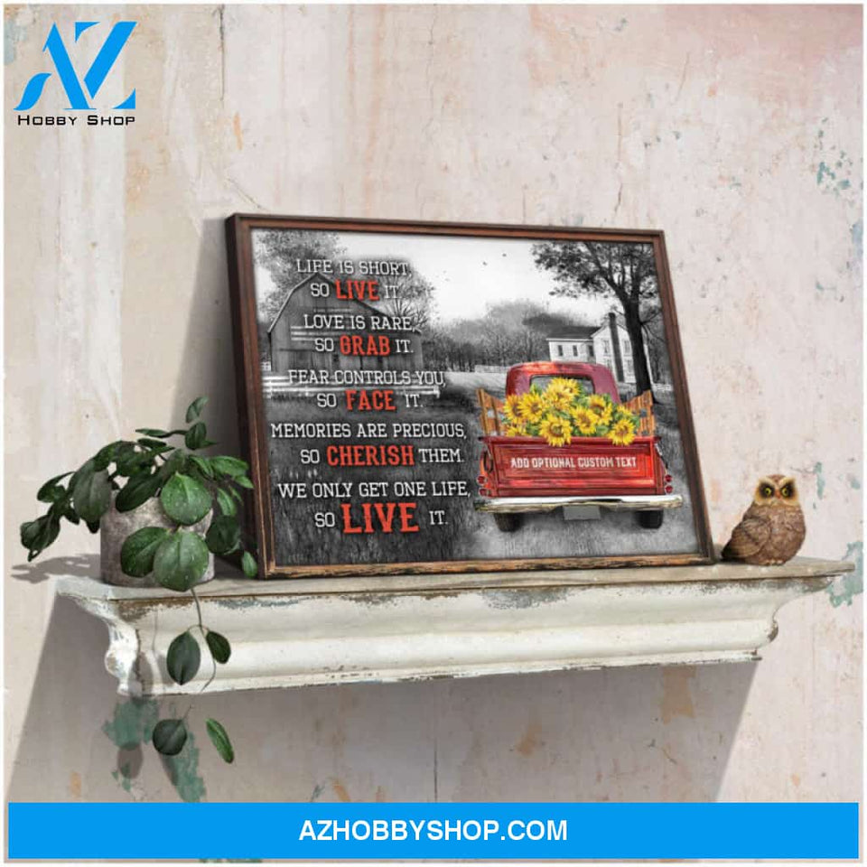 Custom Canvas Prints Personalized Gifts Farmhouse Wall Decor Life is short So live it Ohcanvas