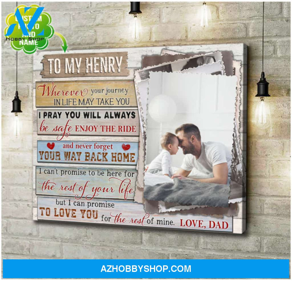 Custom Canvas Prints Personalized Gifts Gift for Son Photo Gifts To my son from Dad Wall Art Decor Ohcanvas