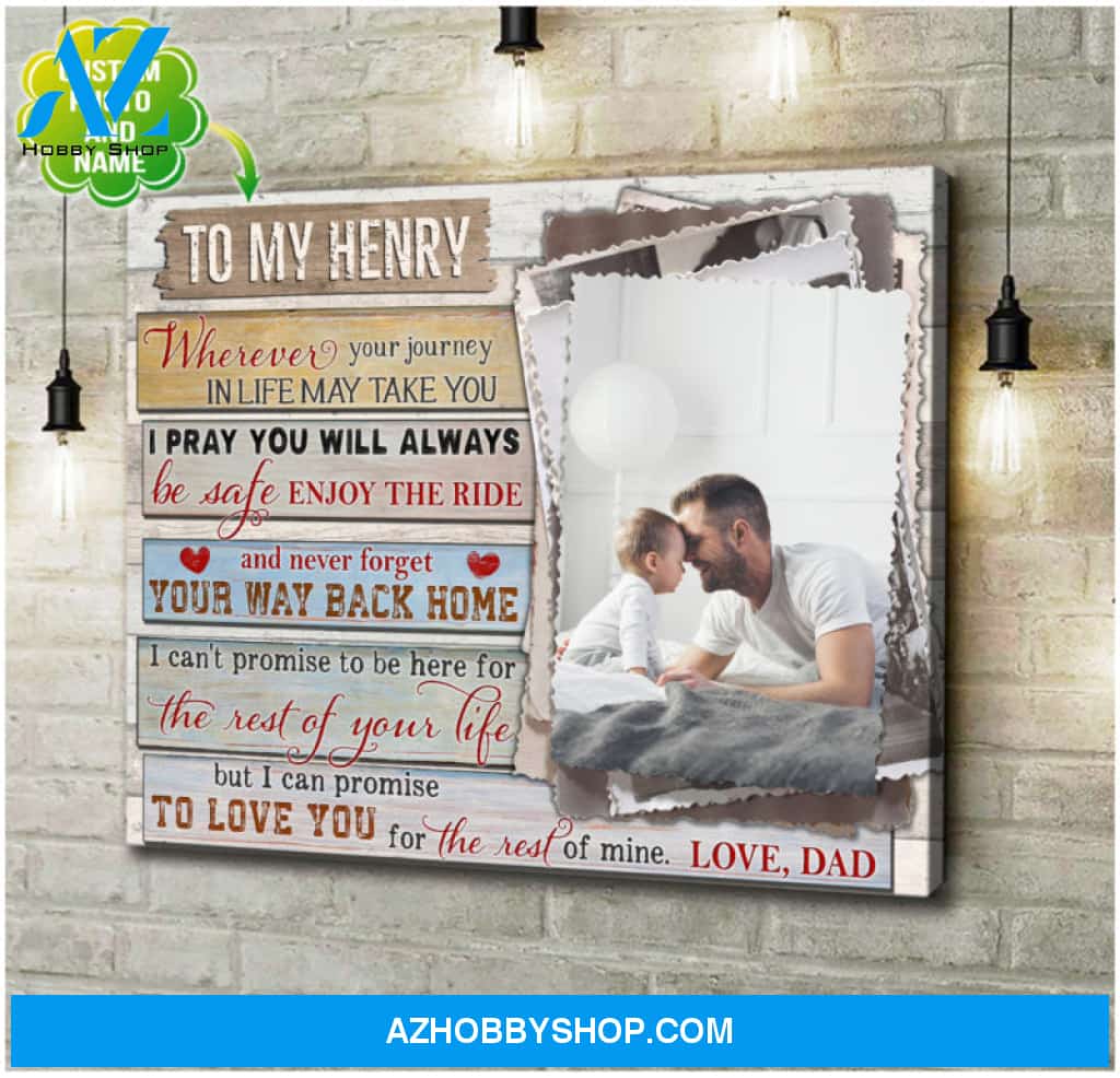 Custom Canvas Prints Personalized Gifts Gift for Son Photo Gifts To my son from Dad Wall Art Decor Ohcanvas