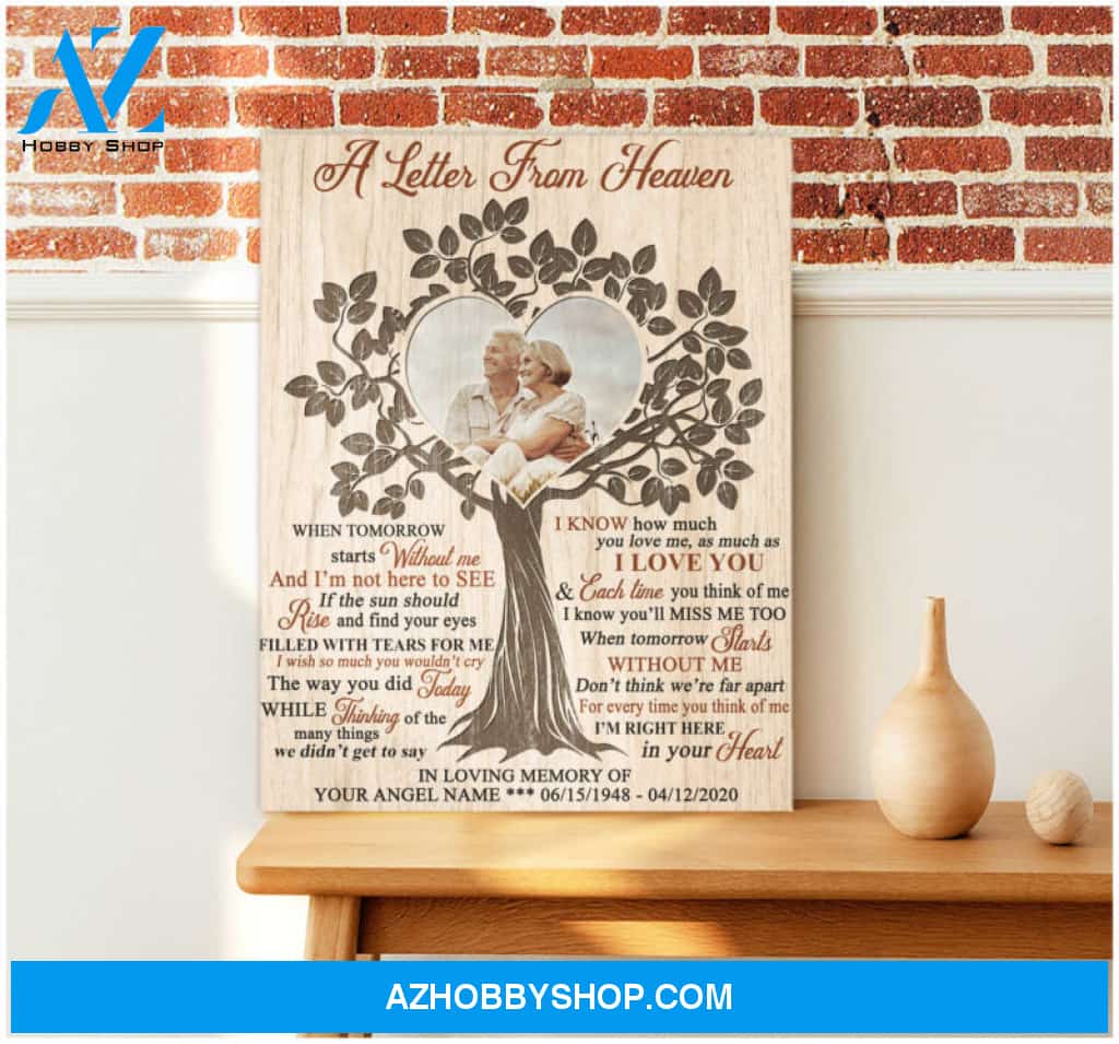 Custom Canvas Prints Personalized Gifts Memorial Photo Gifts A letter from heaven Wall Art Decor Ohcanvas