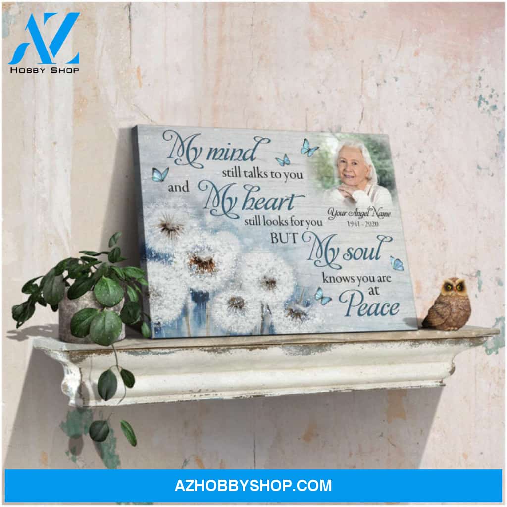 Custom Canvas Prints Personalized Gifts Memorial Photo Gifts My mind still talks to you Dandelion and Butterflies Wall Art Decor Ohcanvas