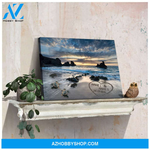 Custom Canvas Prints Personalized Gifts Wedding Anniversary Gifts Beach and Couple Turtles Wall Art Decor Ohcanvas
