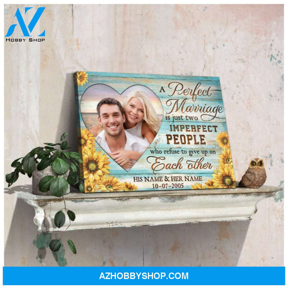 Custom Canvas Prints Personalized Gifts Wedding Anniversary Gifts Photo Gifts A Perfect Marriage Sunflowers Wall Art Decor Ohcanvas