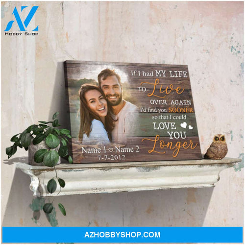 Custom Canvas Prints Personalized Gifts Wedding Anniversary Gifts Photo Gifts If I had my life to live over again Wall Art Decor Ohcanvas