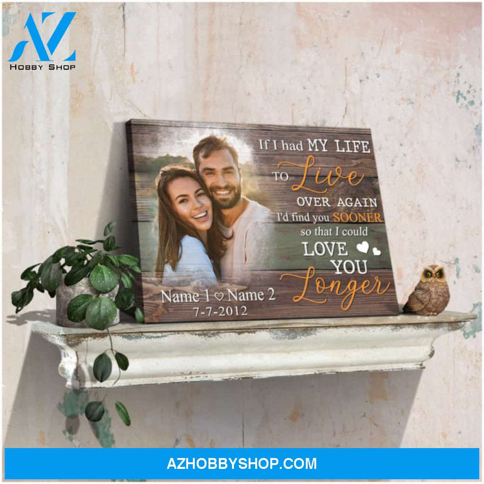 Custom Canvas Prints Personalized Gifts Wedding Anniversary Gifts Photo Gifts If I had my life to live over again Wall Art Decor Ohcanvas