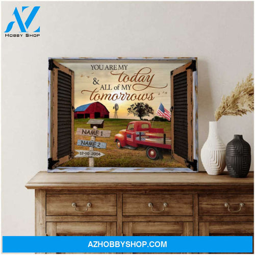 Custom Canvas Prints Personalized Gifts Wedding Anniversary Gifts You Are My Today Truck and Barn Farmhouse Wall Art Decor Ohcanvas