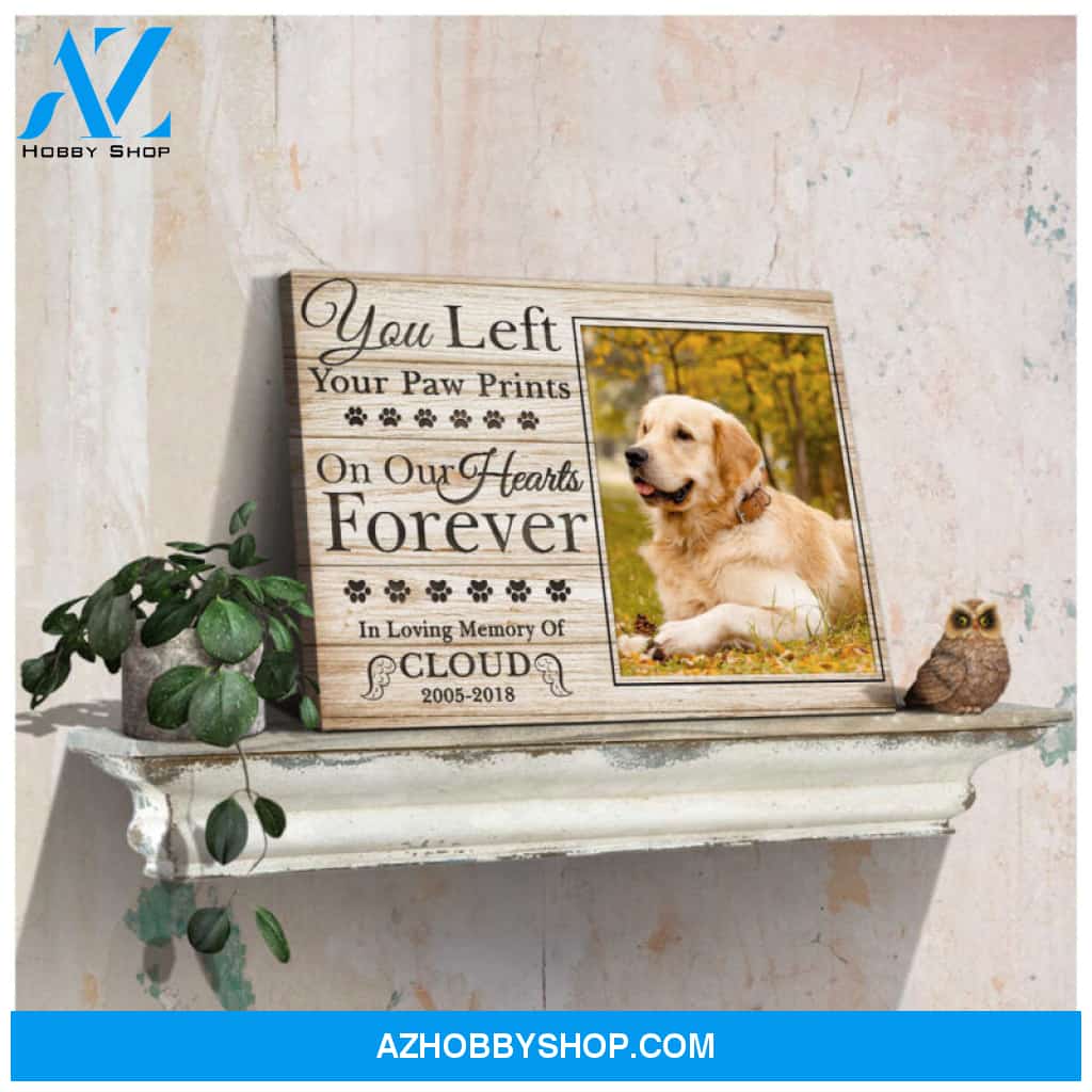 Custom Canvas Prints Personalized Memorial Pet Photo You left your paw prints Ohcanvas